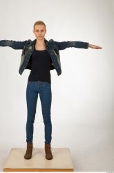 Whole Body Woman T poses Casual Slim Studio photo references